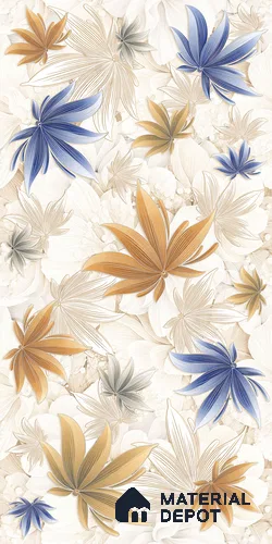 Floral Wall Tile TL 12272 Artfino Flower 4 ft x 2 ft Sugar + (Glossy Granula/Glue) Finish Vitrified Tile - 9 mm | Suitable for Bathroom, Accent/Feature Wall, Dining Area