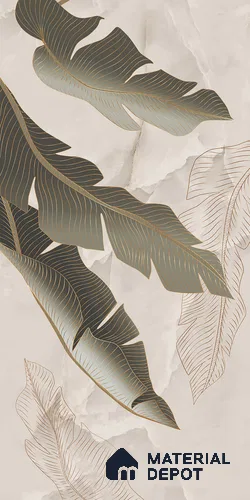 Tropical Wall Tile TL 12265 B Eros Onyx Brown Decore 4 ft x 2 ft Carving Matte Finish Vitrified Tile - 9 mm | 3 Random Designs | Suitable for Bathroom, Accent/Feature Wall, Foyer