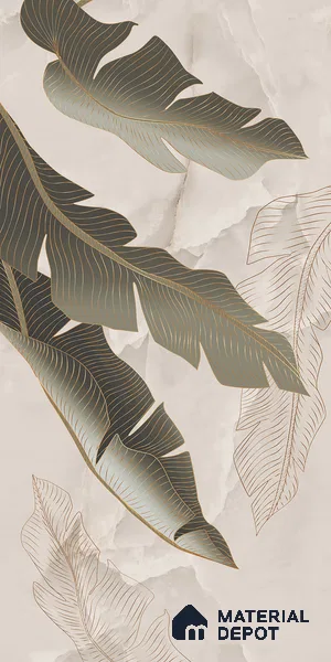 Tropical Wall Tile TL 12265 B Eros Onyx Brown Decore 4 ft x 2 ft Carving Matte Finish Vitrified Tile - 9 mm | 3 Random Designs | Suitable for Bathroom, Accent/Feature Wall, Foyer