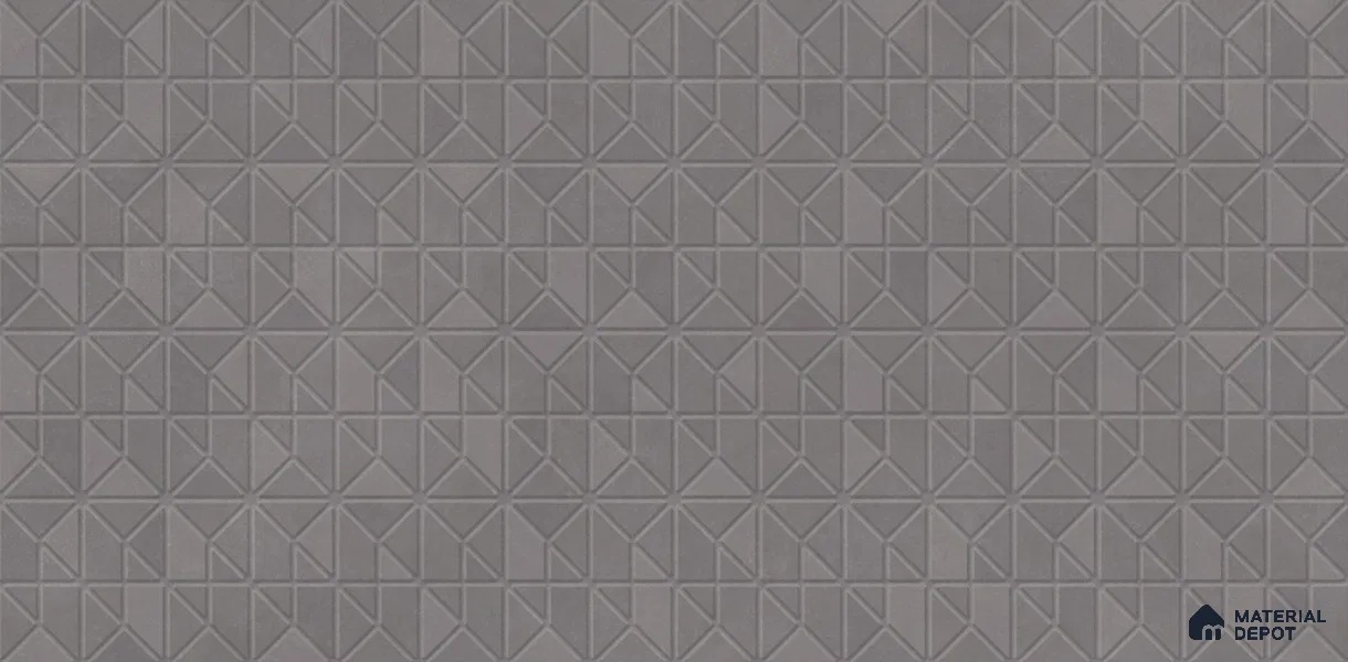 Patterned Wall Tile TL 11970 B Viena Gris Decor-1 4 ft x 2 ft Metallic Finish Vitrified Tile - 9 mm