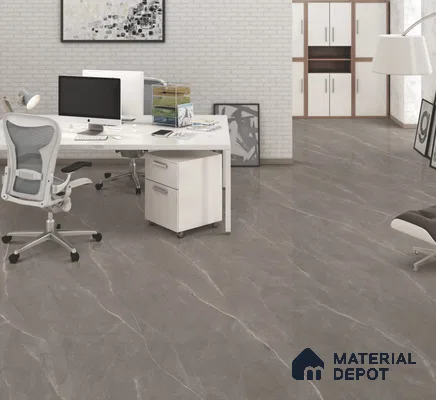 Endless Marble Floor & Wall Tile TL 10865 Lucca Armani Grey 4 ft x 2 ft Glossy Finish Vitrified Tile - 9 mm | 6 Random Designs | Suitable for Living Room, Bedroom & Kitchen