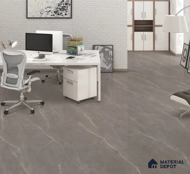 Endless Marble Floor & Wall Tile TL 10865 Lucca Armani Grey 4 ft x 2 ft Glossy Finish Vitrified Tile - 9 mm | 6 Random Designs | Suitable for Living Room, Bedroom & Kitchen