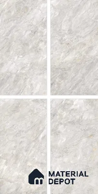 Marble Floor & Wall Tile TL 10859 Miller Grey 4 ft x 2 ft Glossy Finish Vitrified Tile - 9 mm | 4 Random Designs | Suitable for Living Room, Bedroom & Kitchen