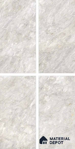 Marble Floor & Wall Tile TL 10859 Miller Grey 4 ft x 2 ft Glossy Finish Vitrified Tile - 9 mm | 4 Random Designs | Suitable for Living Room, Bedroom & Kitchen