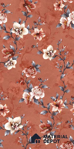 Floral Wall Tile TL 11972 J Roxy Chilli Decore 4 ft x 2 ft Granulla Finish Vitrified Tile - 9 mm | Suitable for Bathroom, Accent/Feature Wall, Dining Area