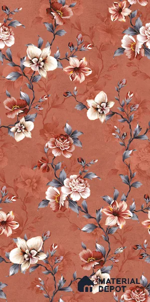Floral Wall Tile TL 11972 J Roxy Chilli Decore 4 ft x 2 ft Granulla Finish Vitrified Tile - 9 mm | Suitable for Bathroom, Accent/Feature Wall, Dining Area