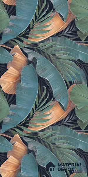Tropical Wall Tile TL 12006 Botanical Decor-1 4 ft x 2 ft Carving Matte Finish Vitrified Tile - 9 mm | Suitable for Bathroom, Accent/Feature Wall, Dining Area