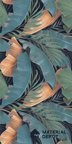Tropical Wall Tile TL 12006 Botanical Decor-1 4 ft x 2 ft Carving Matte Finish Vitrified Tile - 9 mm | Suitable for Bathroom, Accent/Feature Wall, Dining Area