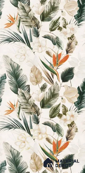 Floral Wall Tile TL 12006 B Botanical Decor-4 4 ft x 2 ft Carving Matte Finish Vitrified Tile - 9 mm | Suitable for Bathroom, Accent/Feature Wall, Dining Area