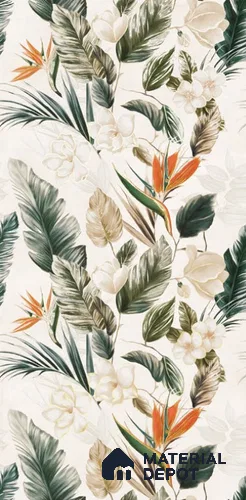 Floral Wall Tile TL 12006 B Botanical Decor-4 4 ft x 2 ft Carving Matte Finish Vitrified Tile - 9 mm | Suitable for Bathroom, Accent/Feature Wall, Dining Area
