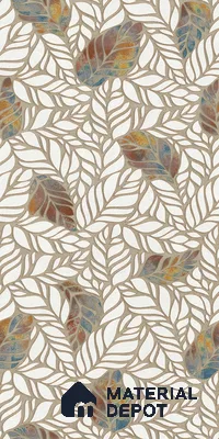 Floral Wall Tile TL 12237 Fallon Leaves Decore 4 ft x 2 ft Shapecer Mist Finish Vitrified Tile - 9 mm | Suitable for Bathroom, Accent/Feature Wall, Dining Area