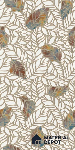 Floral Wall Tile TL 12237 Fallon Leaves Decore 4 ft x 2 ft Shapecer Mist Finish Vitrified Tile - 9 mm | Suitable for Bathroom, Accent/Feature Wall, Dining Area