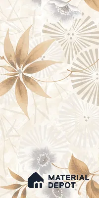 Floral Wall Tile TL 12296 Richardo Beige Decore 4 ft x 2 ft Pearl Carving Finish Vitrified Tile - 9 mm | 4 Random Designs | Suitable for Bathroom, Accent/Feature Wall, Dining Area