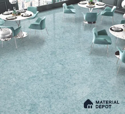 Marble Floor & Wall Tile TL 10855 B Bravit Teal 4 ft x 2 ft Glossy Finish Vitrified Tile - 9 mm | 6 Random Designs | Suitable for Living Room, Bedroom & Kitchen