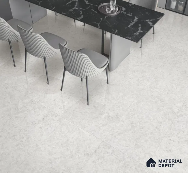 Marble Floor & Wall Tile TL 10855 Bravit Pearl 4 ft x 2 ft Glossy Finish Vitrified Tile - 9 mm | 6 Random Designs | Suitable for Living Room, Bedroom & Kitchen