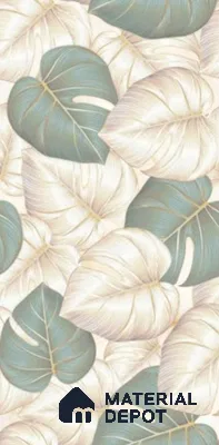 Tropical Wall Tile TL 11976 Verona Gold Leaf Decor 4 ft x 2 ft Glossy Finish Vitrified Tile - 9 mm | Suitable for Bathroom, Accent/Feature Wall, Dining Area