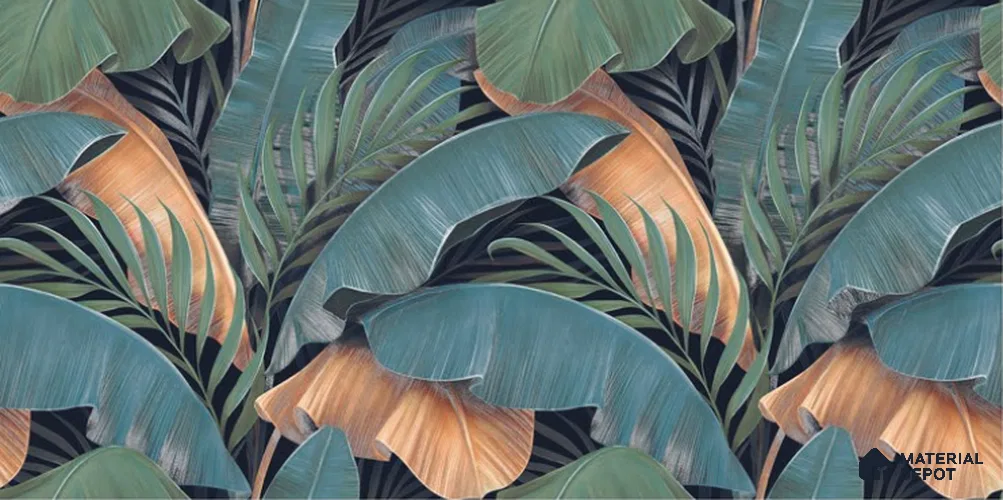 Tropical Wall Tile TL 12006 Botanical Decor-1 4 ft x 2 ft Carving Matte Finish Vitrified Tile - 9 mm | Suitable for Bathroom, Accent/Feature Wall, Dining Area