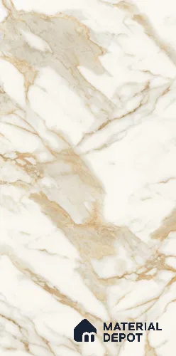 Marble Floor & Wall Tile TL 10850 B Antique Calcatta Gold 4 ft x 2 ft Glossy Finish Vitrified Tile - 9 mm | 7 Random Designs | Suitable for Living Room, Bedroom & Kitchen