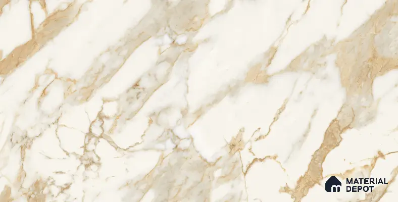 Marble Floor & Wall Tile TL 10850 Antique Calcatta Gold 4 ft x 2 ft Carving Matte Finish Vitrified Tile - 9 mm | 7 Random Designs | Suitable for Living Room, Bedroom & Kitchen
