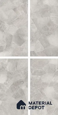 Marble Floor & Wall Tile TL 10861 Smokey Quartz Grey 4 ft x 2 ft Glossy Finish Vitrified Tile - 9 mm | 5 Random Designs | Suitable for Living Room, Bedroom & Kitchen