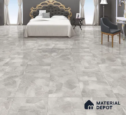 Marble Floor & Wall Tile TL 10861 Smokey Quartz Grey 4 ft x 2 ft Glossy Finish Vitrified Tile - 9 mm | 5 Random Designs | Suitable for Living Room, Bedroom & Kitchen