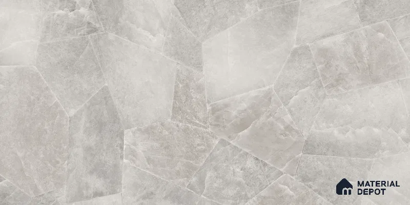 Marble Floor & Wall Tile TL 10861 Smokey Quartz Grey 4 ft x 2 ft Glossy Finish Vitrified Tile - 9 mm | 5 Random Designs | Suitable for Living Room, Bedroom & Kitchen