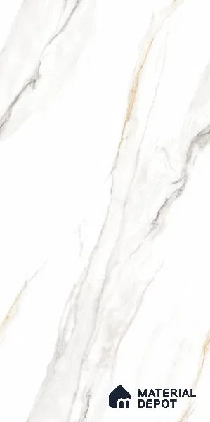 Endless Marble Floor & Wall Tile TL 10863 Cromac Bianco 4 ft x 2 ft Glossy Finish Vitrified Tile - 9 mm | 6 Random Designs | Suitable for Living Room, Bedroom & Kitchen