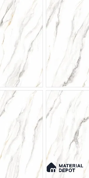 Endless Marble Floor & Wall Tile TL 10863 Cromac Bianco 4 ft x 2 ft Glossy Finish Vitrified Tile - 9 mm | 6 Random Designs | Suitable for Living Room, Bedroom & Kitchen