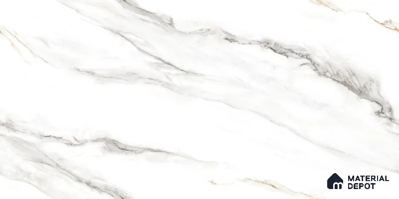 Endless Marble Floor & Wall Tile TL 10863 Cromac Bianco 4 ft x 2 ft Glossy Finish Vitrified Tile - 9 mm | 6 Random Designs | Suitable for Living Room, Bedroom & Kitchen