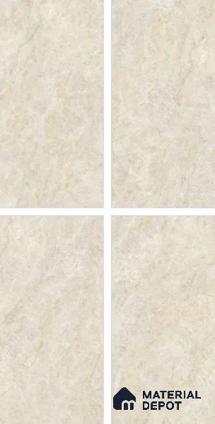Marble Floor & Wall Tile TL 10860 Nevia Tajmahal Beige 4 ft x 2 ft Glossy Finish Vitrified Tile - 9 mm | 6 Random Designs | Suitable for Living Room, Bedroom & Kitchen