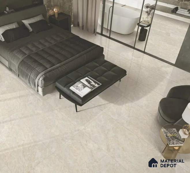 Marble Floor & Wall Tile TL 10860 Nevia Tajmahal Beige 4 ft x 2 ft Glossy Finish Vitrified Tile - 9 mm | 6 Random Designs | Suitable for Living Room, Bedroom & Kitchen