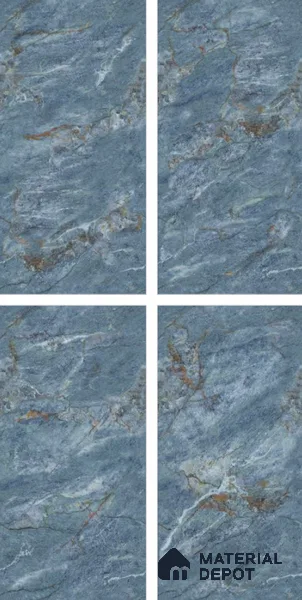 Endless Marble Floor & Wall Tile TL 10870 B Ileum Green 4 ft x 2 ft High Gloss Finish Vitrified Tile - 9 mm | 5 Random Designs | Suitable for Living Room, Bedroom & Kitchen
