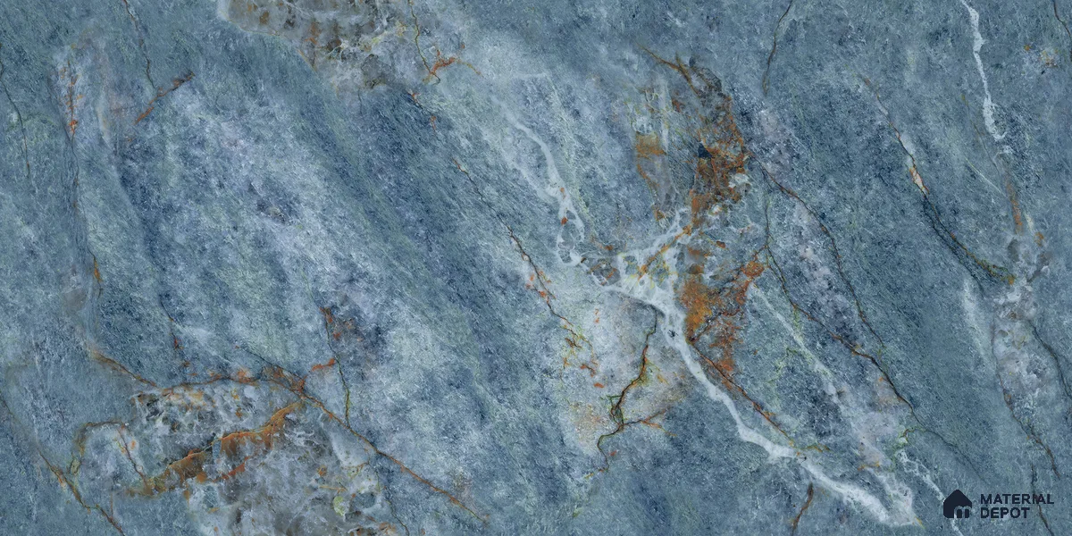 Endless Marble Floor & Wall Tile TL 10870 B Ileum Green 4 ft x 2 ft High Gloss Finish Vitrified Tile - 9 mm | 5 Random Designs | Suitable for Living Room, Bedroom & Kitchen