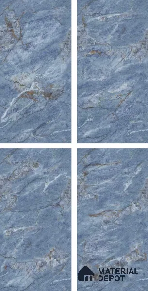 Endless Marble Floor & Wall Tile TL 10870 Ileum Blue 4 ft x 2 ft High Gloss Finish Vitrified Tile - 9 mm | 5 Random Designs | Suitable for Living Room, Bedroom & Kitchen