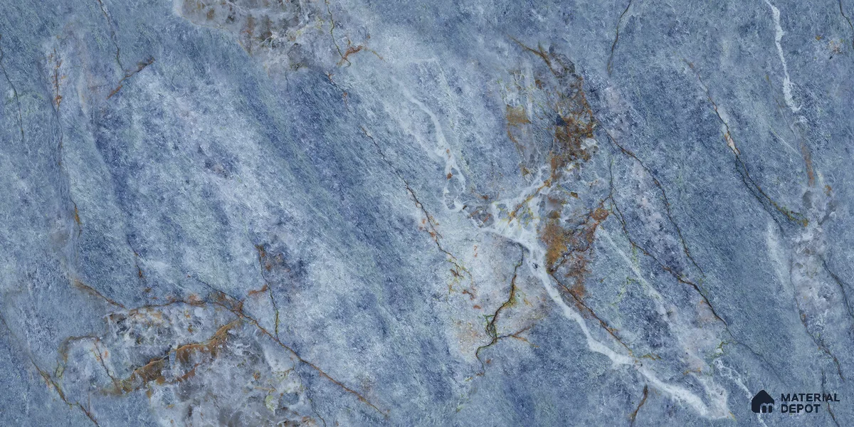 Endless Marble Floor & Wall Tile TL 10870 Ileum Blue 4 ft x 2 ft High Gloss Finish Vitrified Tile - 9 mm | 5 Random Designs | Suitable for Living Room, Bedroom & Kitchen