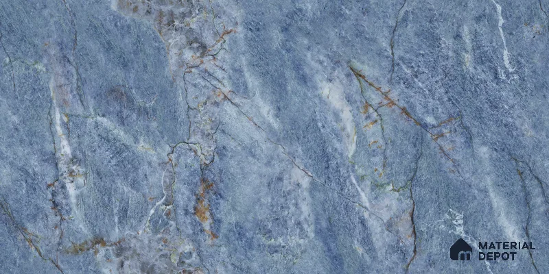 Endless Marble Floor & Wall Tile TL 10870 Ileum Blue 4 ft x 2 ft High Gloss Finish Vitrified Tile - 9 mm | 5 Random Designs | Suitable for Living Room, Bedroom & Kitchen
