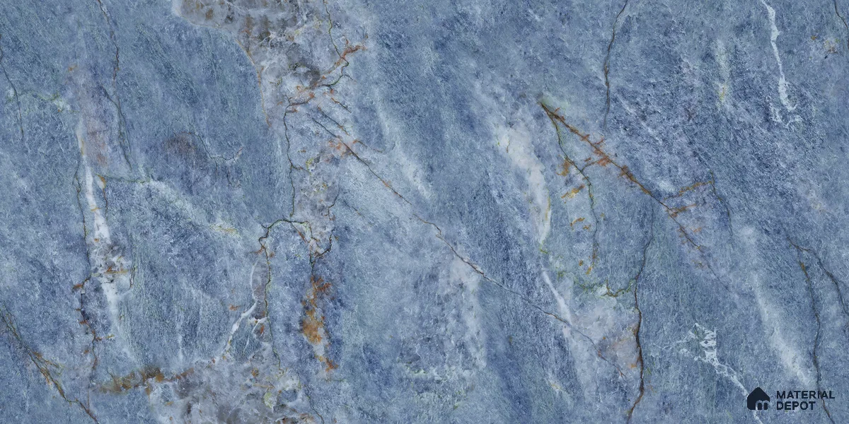 Endless Marble Floor & Wall Tile TL 10870 Ileum Blue 4 ft x 2 ft High Gloss Finish Vitrified Tile - 9 mm | 5 Random Designs | Suitable for Living Room, Bedroom & Kitchen