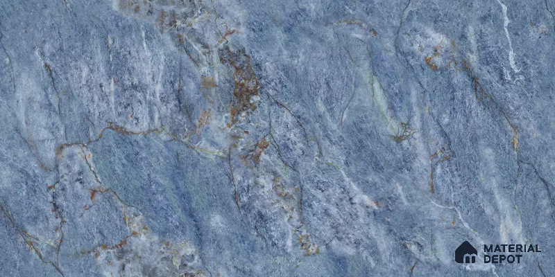 Endless Marble Floor & Wall Tile TL 10870 Ileum Blue 4 ft x 2 ft High Gloss Finish Vitrified Tile - 9 mm | 5 Random Designs | Suitable for Living Room, Bedroom & Kitchen