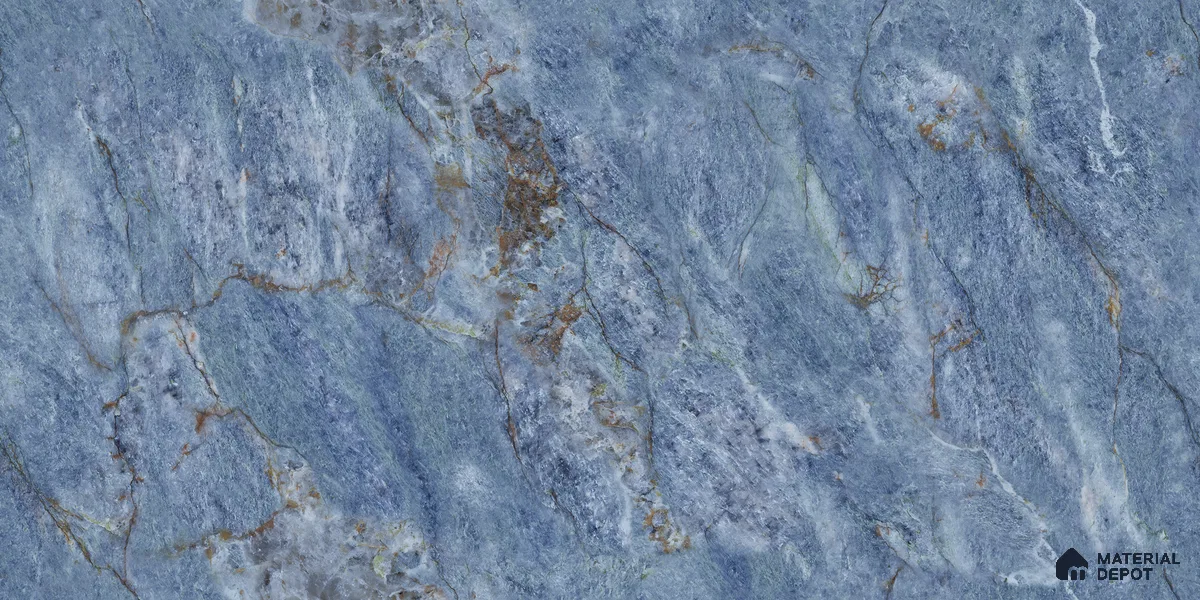 Endless Marble Floor & Wall Tile TL 10870 Ileum Blue 4 ft x 2 ft High Gloss Finish Vitrified Tile - 9 mm | 5 Random Designs | Suitable for Living Room, Bedroom & Kitchen