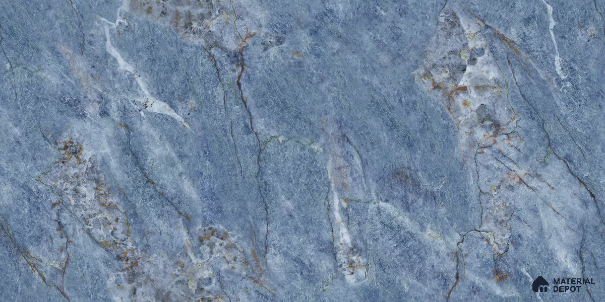 Endless Marble Floor & Wall Tile TL 10870 Ileum Blue 4 ft x 2 ft High Gloss Finish Vitrified Tile - 9 mm | 5 Random Designs | Suitable for Living Room, Bedroom & Kitchen