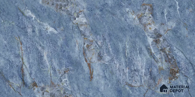 Endless Marble Floor & Wall Tile TL 10870 Ileum Blue 4 ft x 2 ft High Gloss Finish Vitrified Tile - 9 mm | 5 Random Designs | Suitable for Living Room, Bedroom & Kitchen