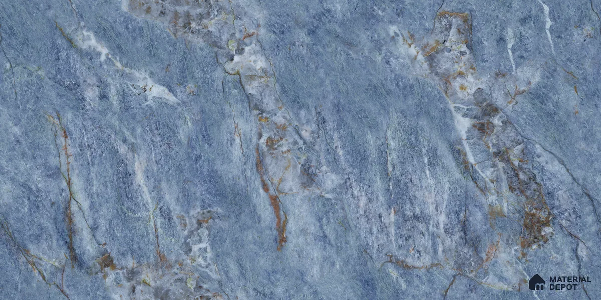 Endless Marble Floor & Wall Tile TL 10870 Ileum Blue 4 ft x 2 ft High Gloss Finish Vitrified Tile - 9 mm | 5 Random Designs | Suitable for Living Room, Bedroom & Kitchen