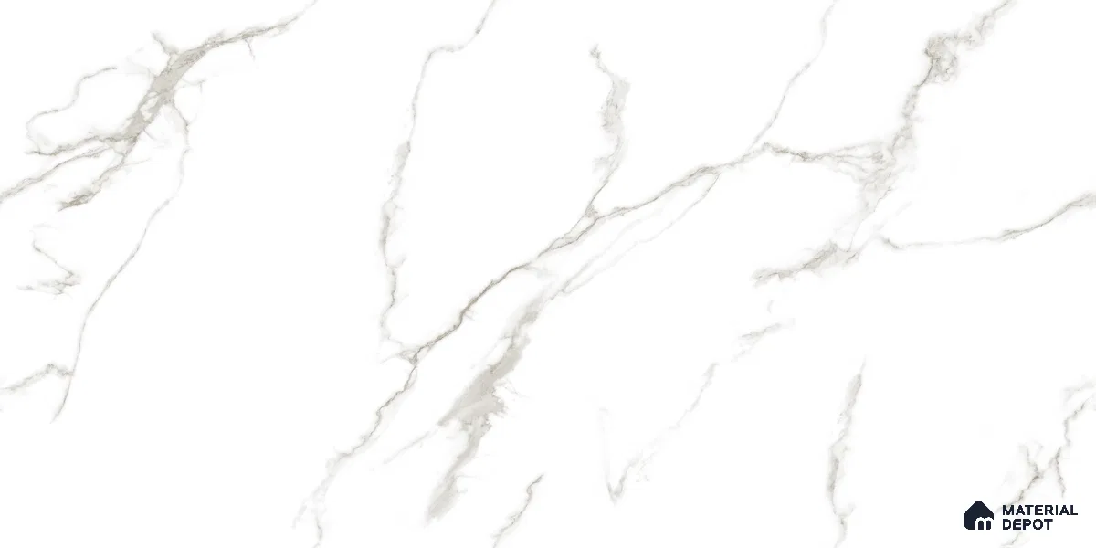 Endless Marble Floor & Wall Tile TL 10867 B Venato Bianco 4 ft x 2 ft Carving Matte Finish Vitrified Tile - 9 mm | 7 Random Designs | Suitable for Living Room, Bedroom & Kitchen