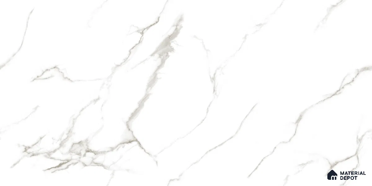 Endless Marble Floor & Wall Tile TL 10867 B Venato Bianco 4 ft x 2 ft Carving Matte Finish Vitrified Tile - 9 mm | 7 Random Designs | Suitable for Living Room, Bedroom & Kitchen