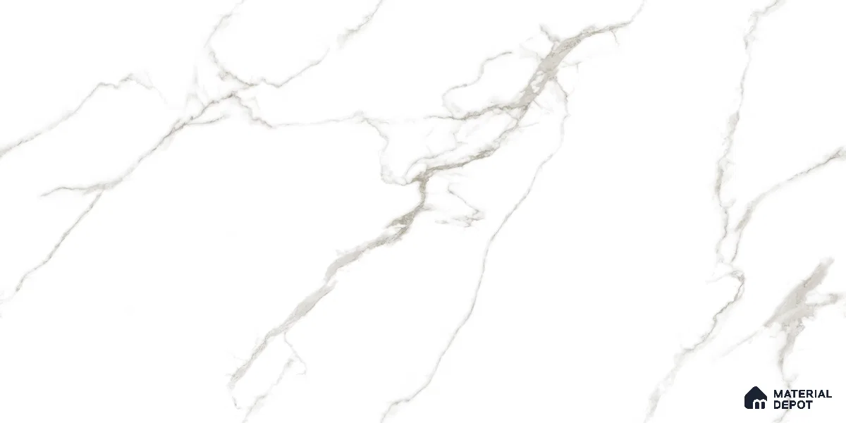 Endless Marble Floor & Wall Tile TL 10867 B Venato Bianco 4 ft x 2 ft Carving Matte Finish Vitrified Tile - 9 mm | 7 Random Designs | Suitable for Living Room, Bedroom & Kitchen