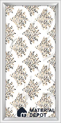 Floral Wall Tile TL 12276 Elegant White Frame Decore 4 ft x 2 ft Sugar + (Glossy Granula/Glue) Finish Vitrified Tile - 9 mm | Suitable for Bathroom, Accent/Feature Wall, Dining Area