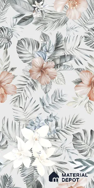 Floral Wall Tile TL 12258 Differ Decore 4 ft x 2 ft Mattcer Glid Finish Vitrified Tile - 9 mm | Suitable for Bathroom, Accent/Feature Wall, Dining Area