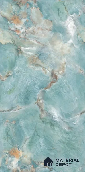 Endless Marble Floor & Wall Tile TL 10866 Radiance Aqua 4 ft x 2 ft Glossy Finish Vitrified Tile - 9 mm | 4 Random Designs | Suitable for Living Room, Bedroom & Kitchen