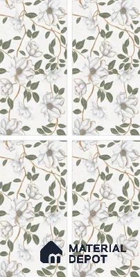 Floral Wall Tile TL 10851 Blossom Decor 4 ft x 2 ft Carving Matte Finish Vitrified Tile - 9 mm | Suitable for Bathroom, Accent/Feature Wall, Dining Area