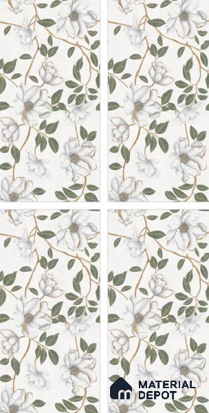Floral Wall Tile TL 10851 Blossom Decor 4 ft x 2 ft Carving Matte Finish Vitrified Tile - 9 mm | Suitable for Bathroom, Accent/Feature Wall, Dining Area